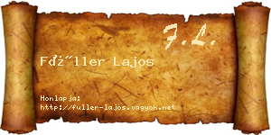 Füller Lajos névjegykártya